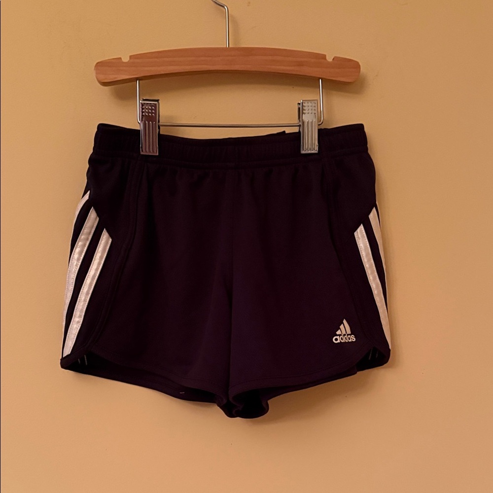 Adidas Kids Black Shorts with White Stripes M(10/12)